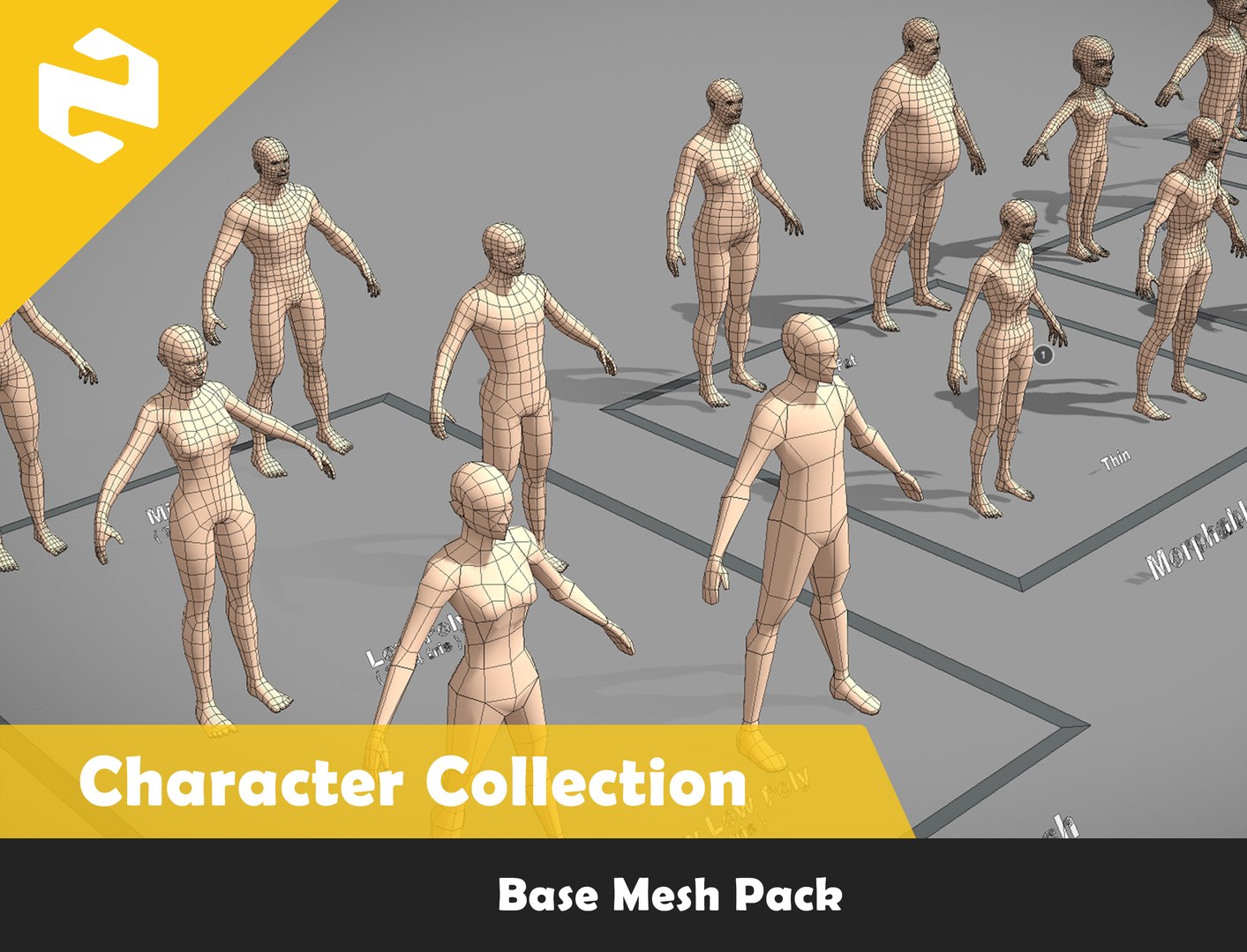 Base Mesh Pack - Character Collection 3D Model - TurboSquid 2449467