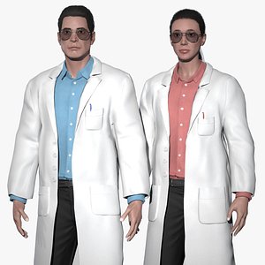 Scientist Character Pack 3D model