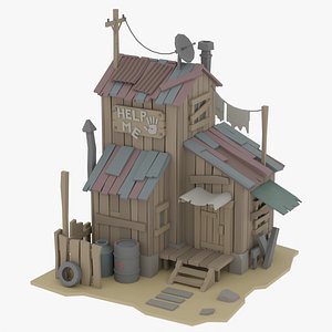 Low poly Survival Building 01 3D model