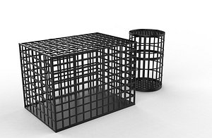 Medieval iron cages 3D model model