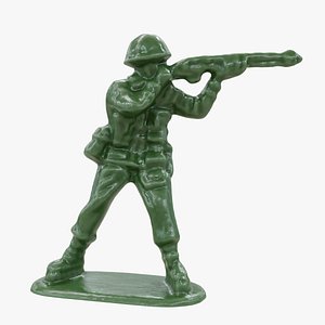 Green Plastic Army Man Soldier Toy 03 model