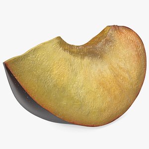 Fresh Red Plum Slice 3D model