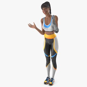 3D Woman Wearing Modular Prosthetic Limb Talking Pose