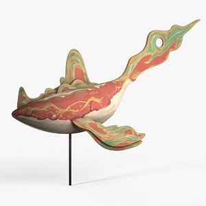 Whale Mascot Signage 3D model