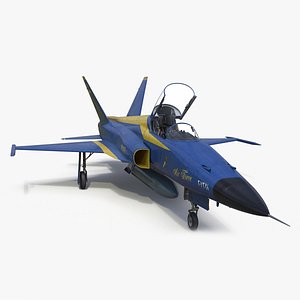 HESA Saeqeh Iranian Combat Aircraft Blue Rigged for Cinema 4D
