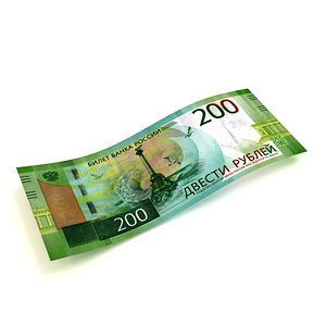 200 Russian Roubles Banknote 3D model