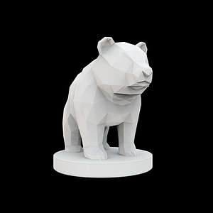 Geometric Panda Sculpture 3D Print Model 3D model