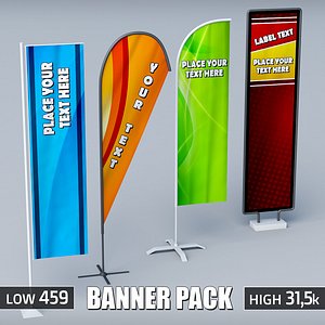 3d pack banner commercial flag