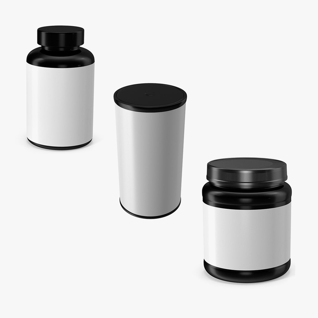 Empty Pill Bottles Collection 3D model preview