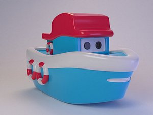 cartoon toy boat 3D model