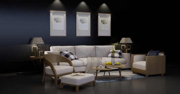 room living 3D model