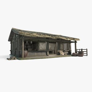 Asian Ancient Architecture Grocery Store 3D model