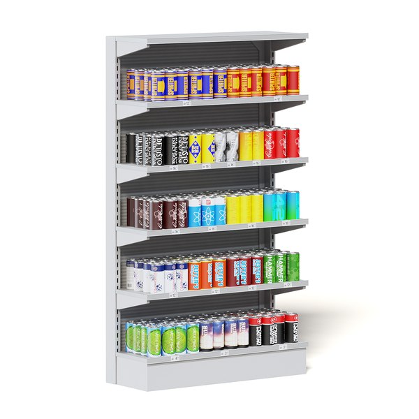 market shelf canned drinks model