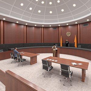 Courtroom Interior with People