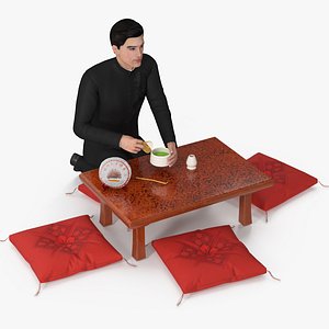 Man Having Tea Ceremony model