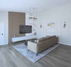 Amazing beautiful living room 3D