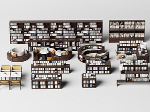 Library Bookshelves Sofa Se