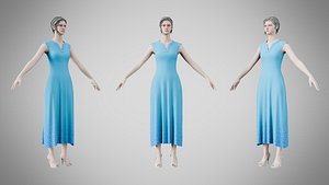 3D Dress 44 Vivid Cerulean