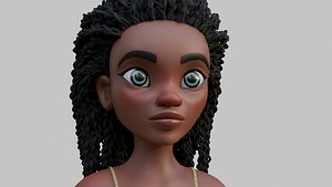 Amara African  Diseny Pixar style 3D model