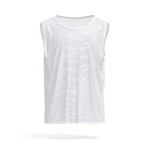 White Football Team Practice Vest - soccer sports bib for training uniform 3D model