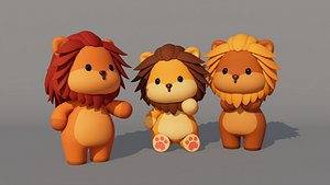 Rigged Cartoon Lion 3D