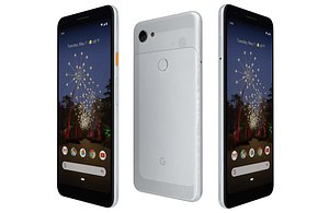 3D Google Pixel 3a White Low Poly