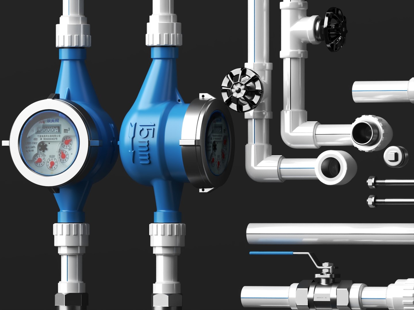 Water Meter PPR Pipe Fitting Valve Props Pack 3D model https://p.turbosquid.com/ts-thumb/Mk/3igH2I/3l/pipeline6/jpg/1787406217/1920x1080/fit_q87/435891b72e7f22b3a29fd8c48132d1e183361a34/pipeline6.jpg