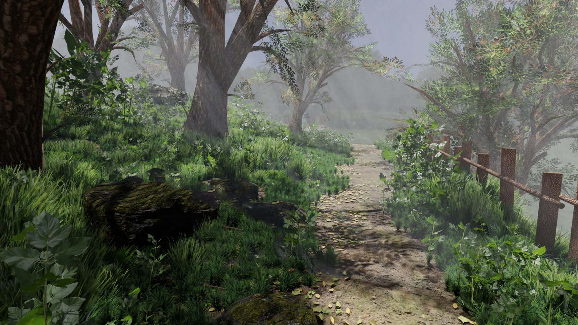 Forest Path Scene 3D Model - TurboSquid 1645532