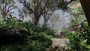 forest path scene 3D model