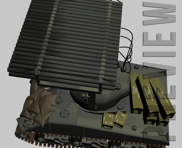 3d model sherman rocket launchers wwii