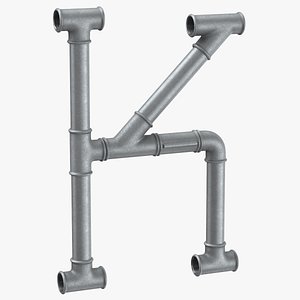 galvanized steel pipe letter 3D