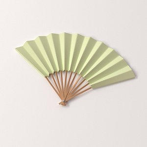3d paper hand fan model