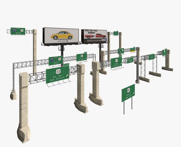 3D Highway Road Sign - TurboSquid 2001797