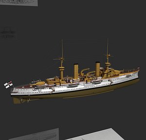 cruiser furst bismark germany 3D
