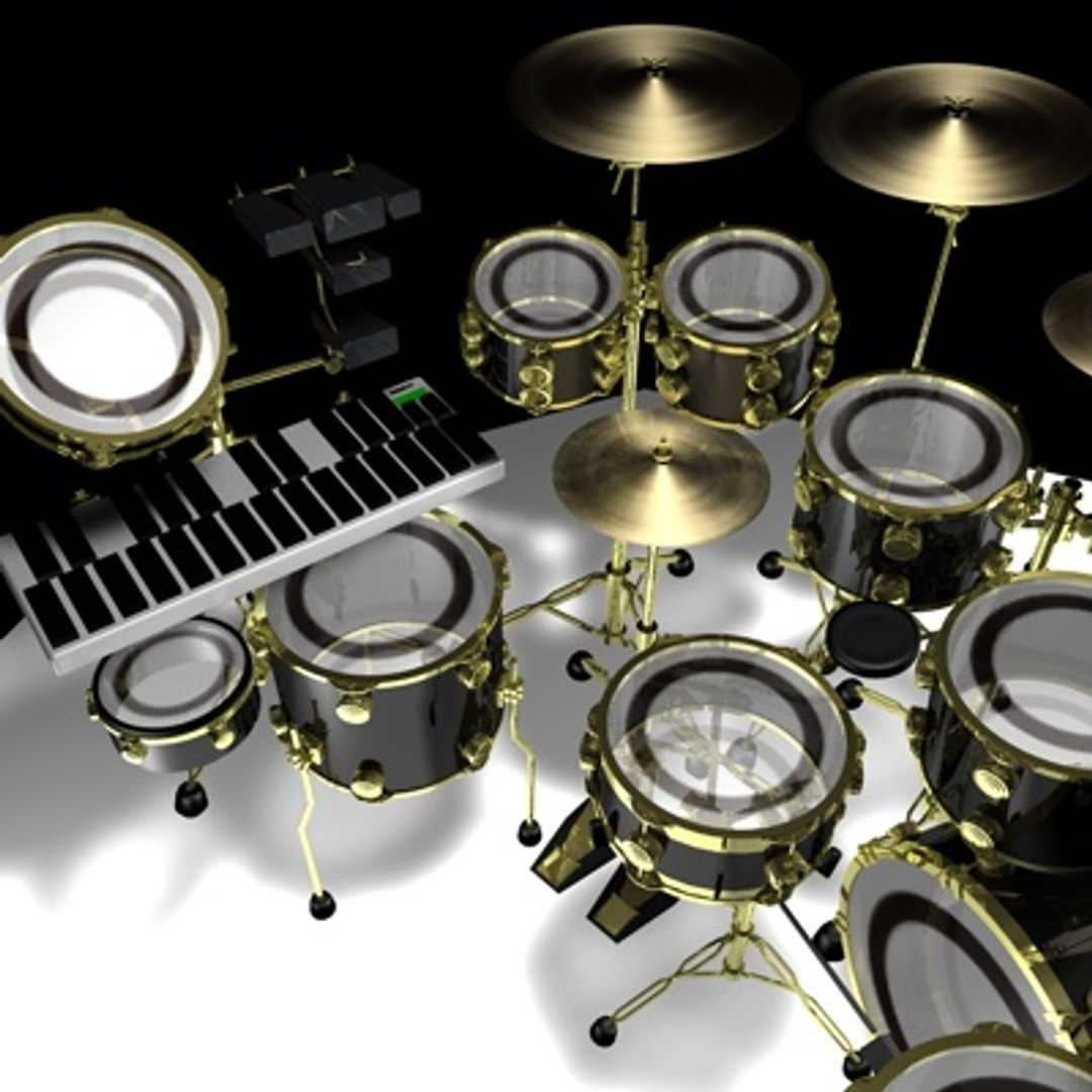 3d drumset drums model