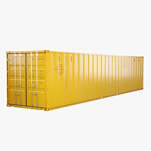 Intermodal Shipping Container 40-foot-long Yellow 3D model
