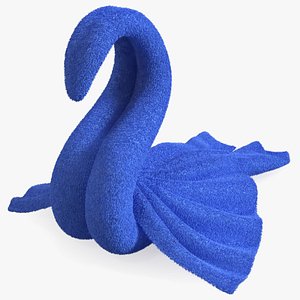 Beautiful Towel Blue Swan with Spread Wings Fur