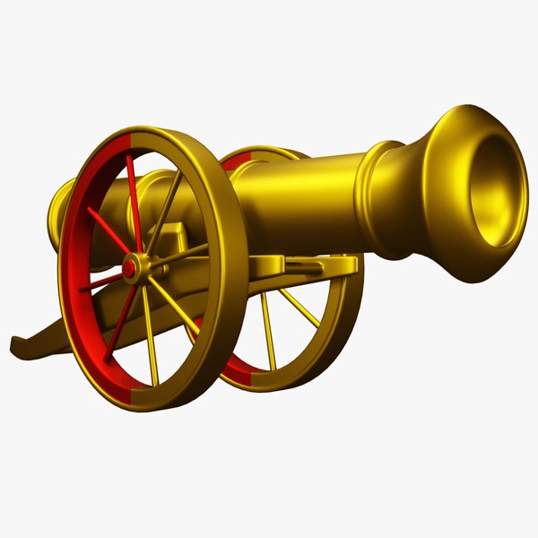 3D Golden Cannon 3D Model model
