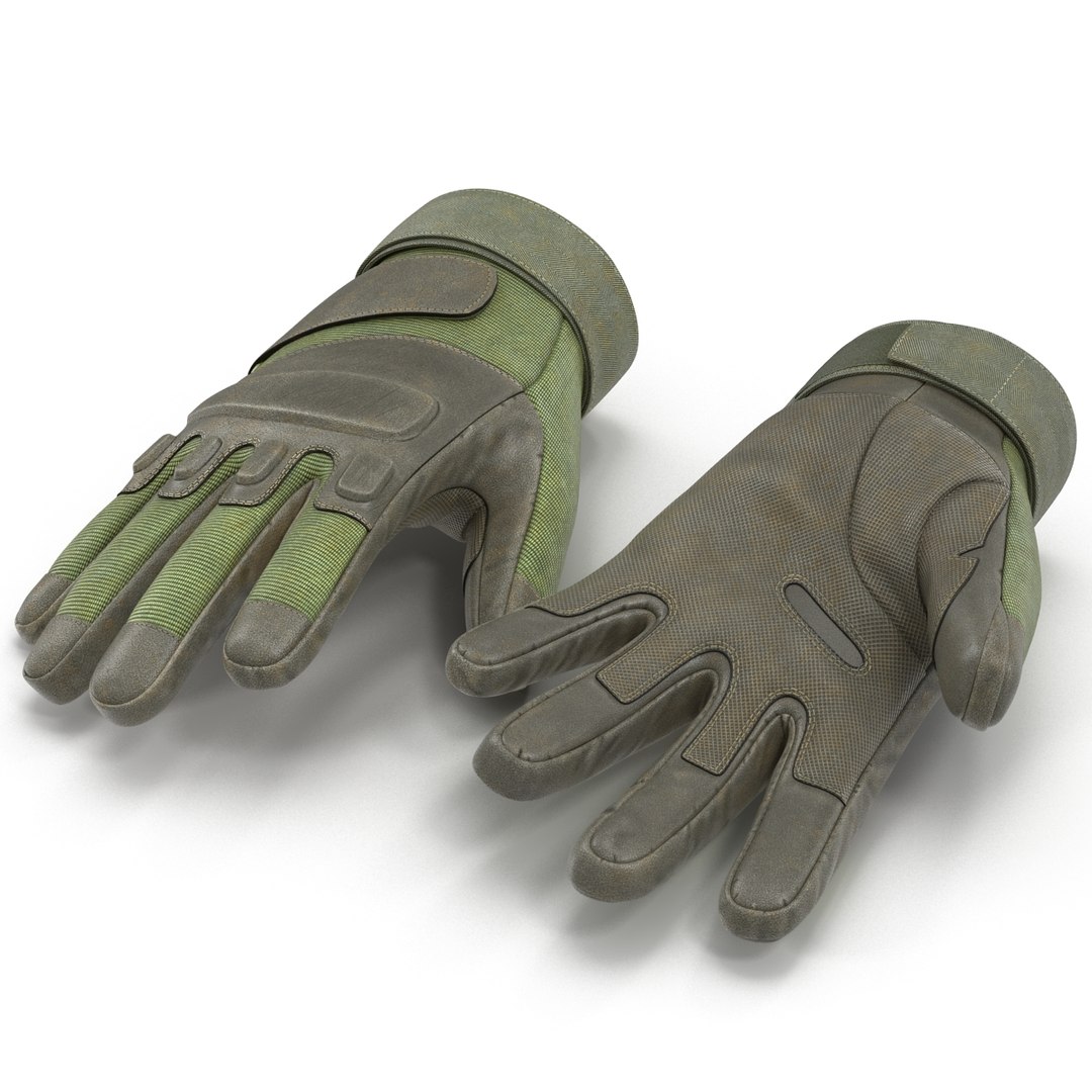 US Soldier Gloves Green 3D Model 3D model preview