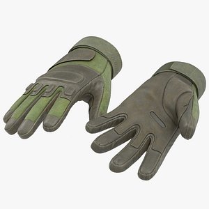 3d soldier gloves green modeled