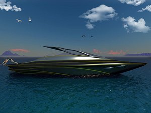 3D conceptual futuristic sport yacht model
