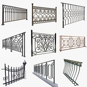 3D A set of railings for exterior visualizations