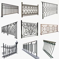 A set of railings for exterior visualizations