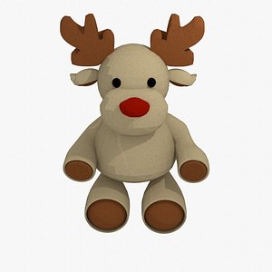 Reindeer plush toy 3D model
