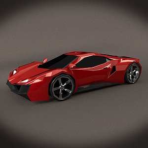Lowpoly sports concept car
