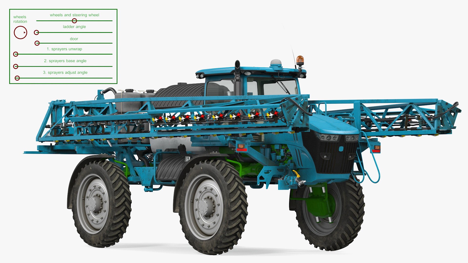 Self Propelled Sprayer Generic Rigged 3D model preview