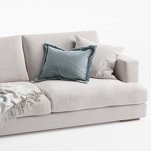 3D model Haven 3 Seater Upholstered Sofa