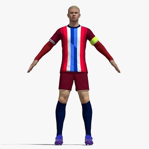 3D A-Pose Rigged Erling Haaland 2026 3d model model