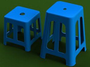 Blue Plastic Stool