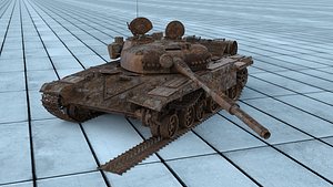 3D model T72 wreck 3ds max 2024